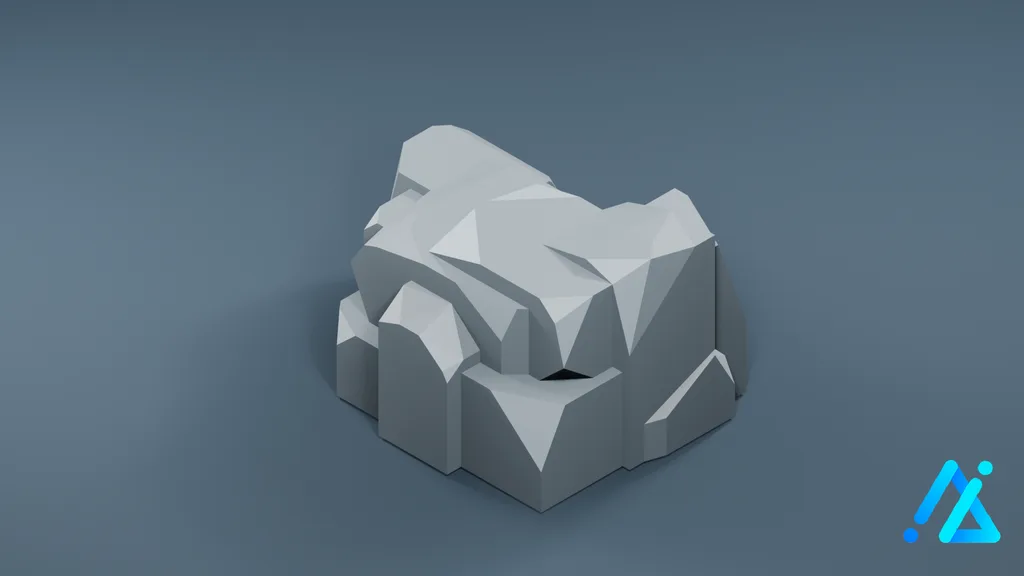 Low-Poly Rock Prop 02 — 3D model preview