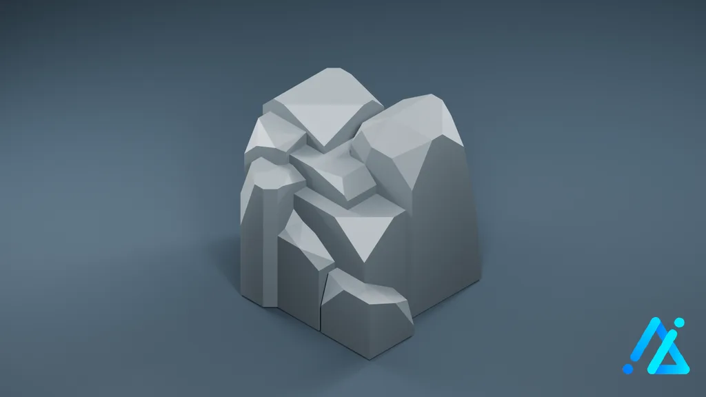 Low-Poly Rock Prop 03 — 3D model preview