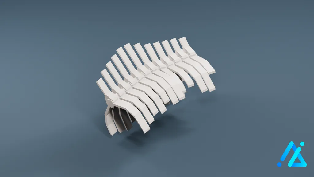 Low-Poly Curved Structural Frame SM_skeleton — 3D model preview