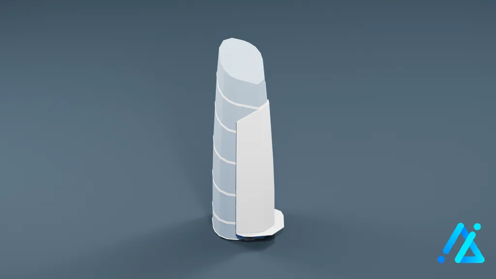 Low-Poly Skyscraper Building 01 — 3D model preview