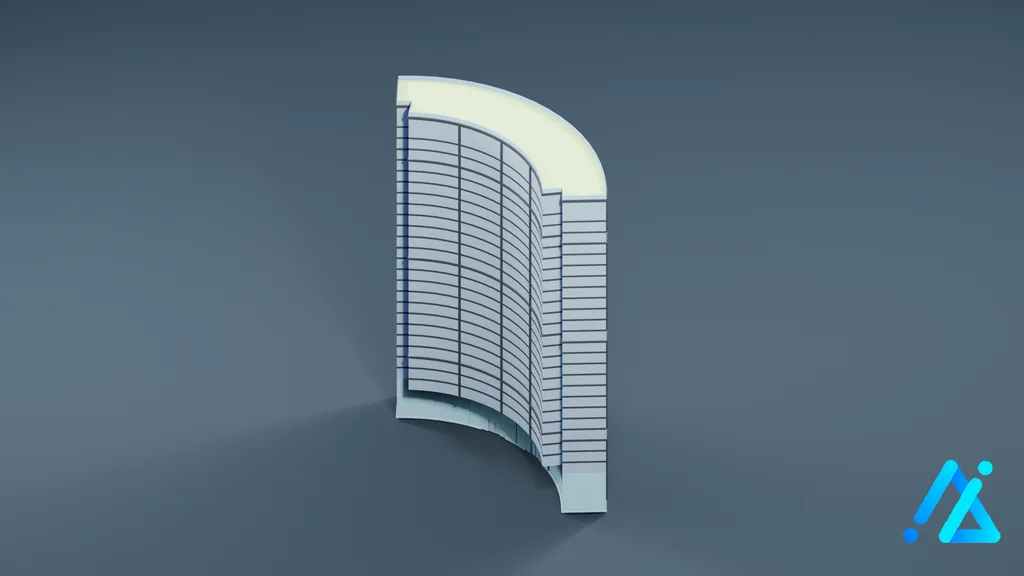 Low-Poly Skyscraper Building 03 — 3D model preview