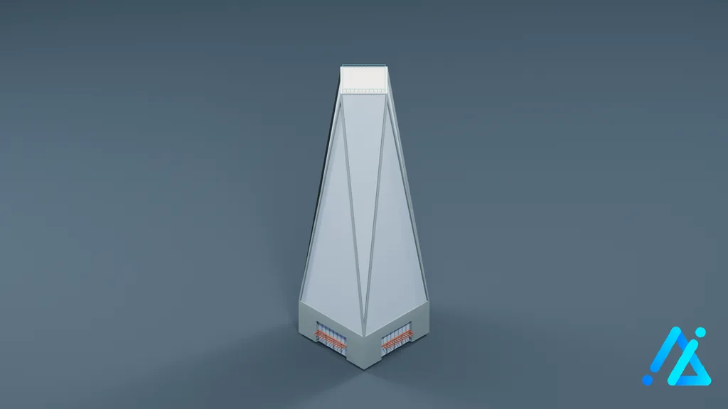 Low-Poly Skyscraper Building 04 — 3D model preview