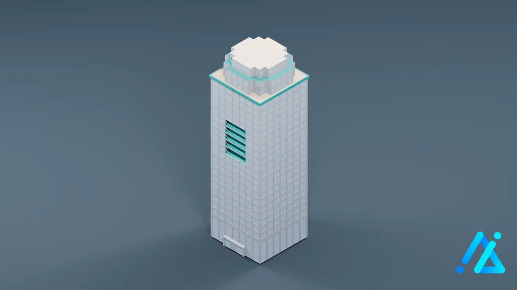Low-Poly Skyscraper Building 06 — 3D model preview