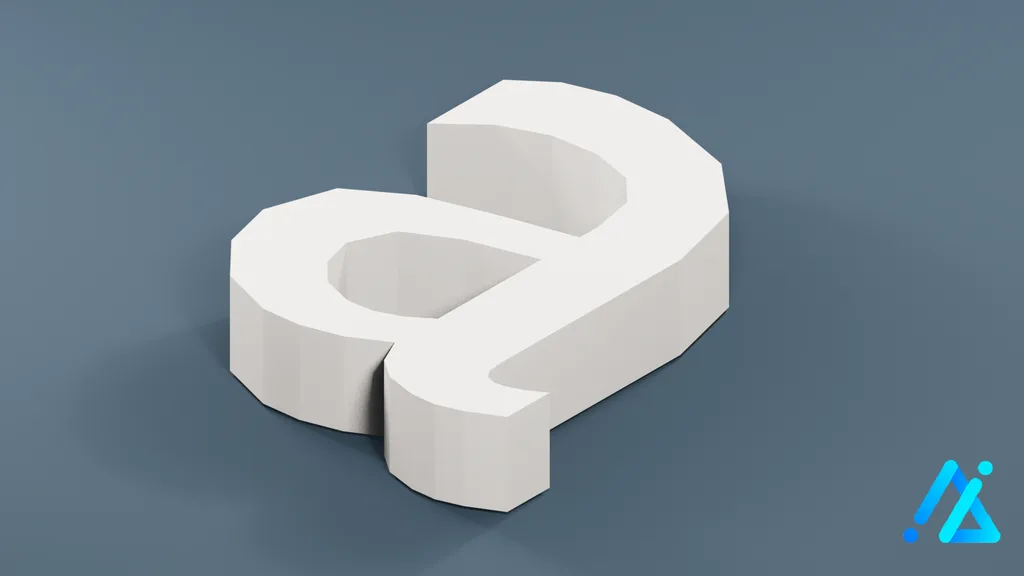 Low-Poly Small Alphabet Letter a — 3D model preview