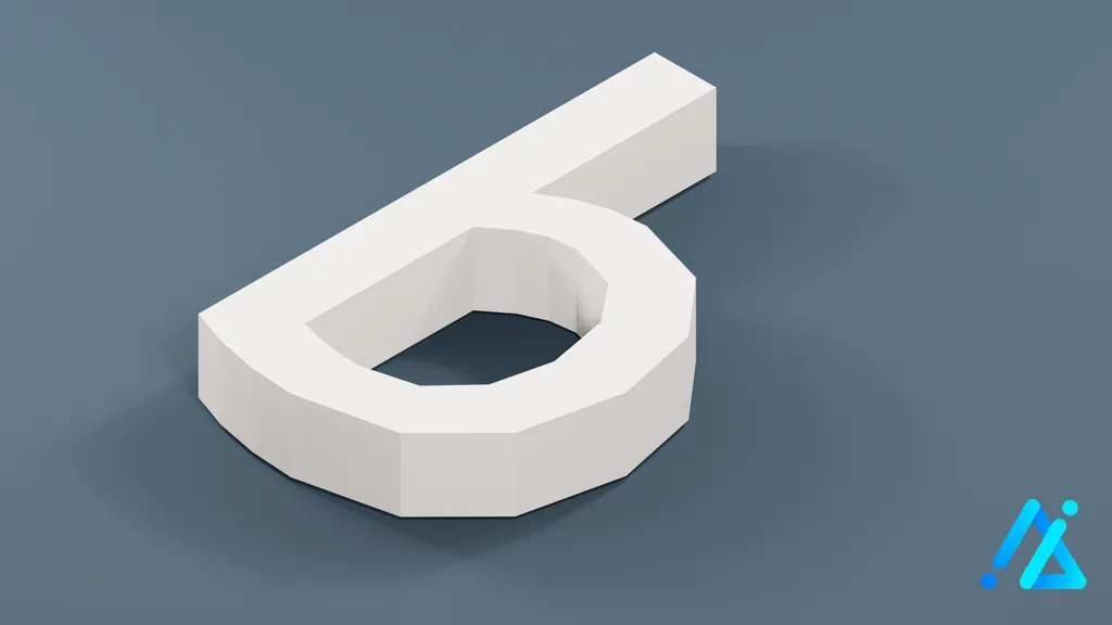Low-Poly Small Alphabet Letter b — 3D model preview