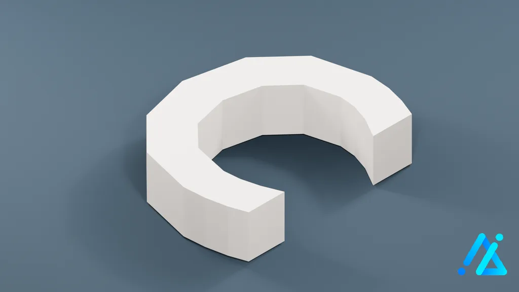 Low-Poly Small Alphabet Letter c — 3D model preview