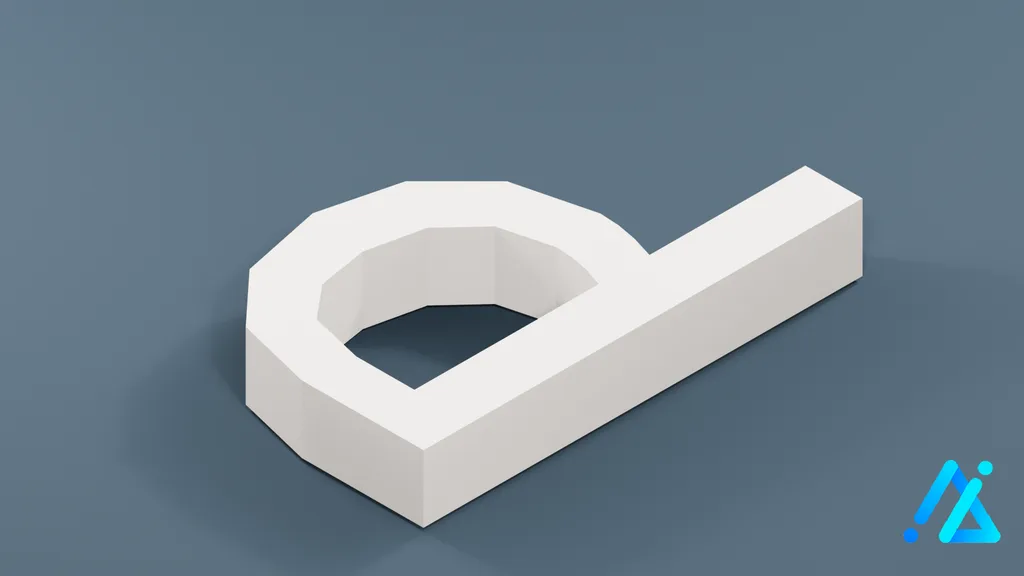 Low-Poly Small Alphabet Letter d — 3D model preview