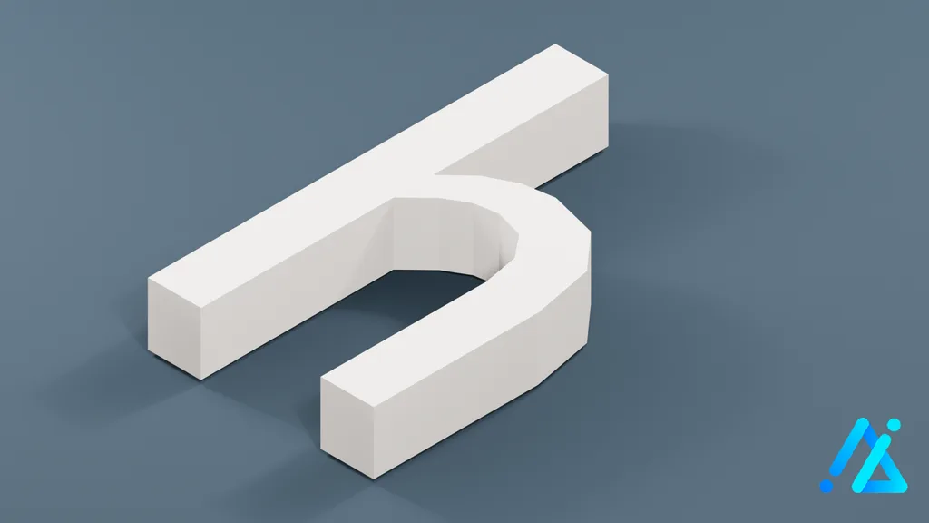 Low-Poly Small Alphabet Letter h — 3D model preview