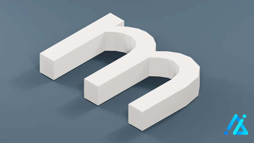 Low-Poly Small Alphabet Letter m — 3D model preview