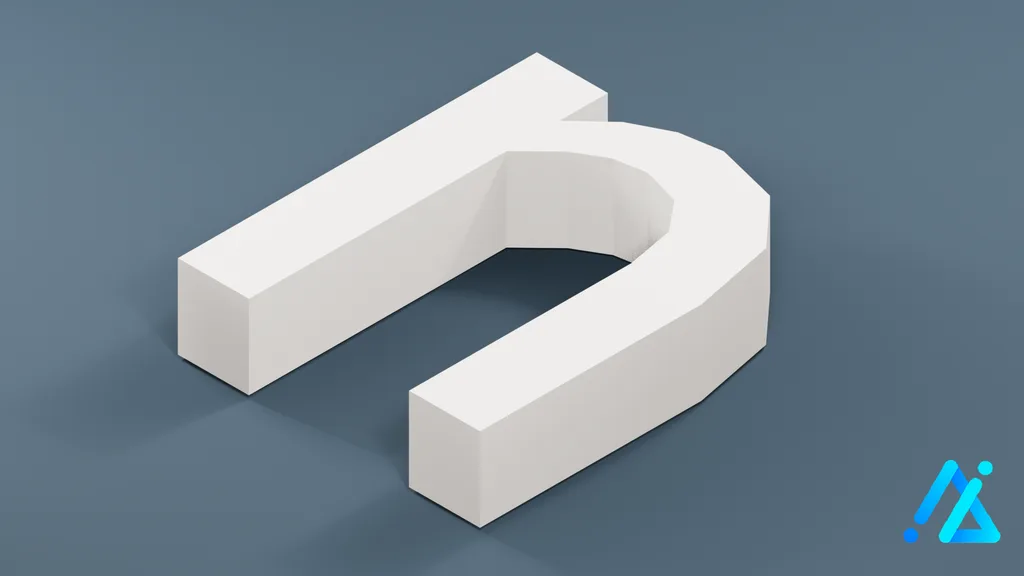 Low-Poly Small Alphabet Letter n — 3D model preview