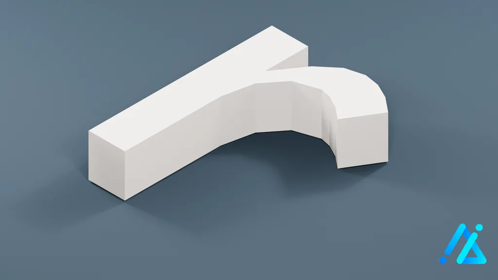 Low-Poly Small Alphabet Letter r — 3D model preview