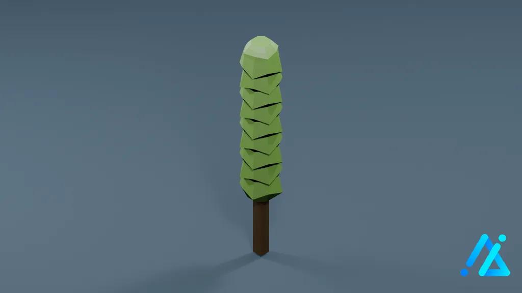 Low-Poly Small Tree 02 — 3D model preview