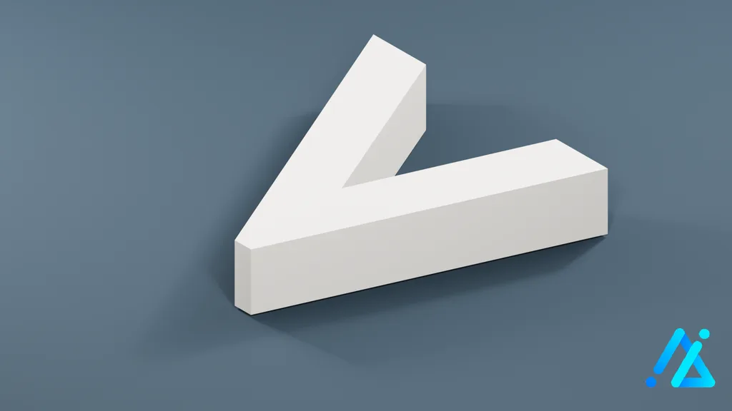 Low-Poly Small Alphabet Letter v — 3D model preview