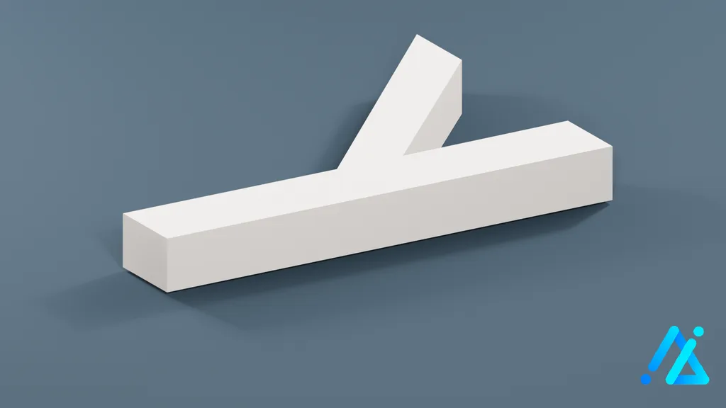 Low-Poly Small Alphabet Letter y — 3D model preview