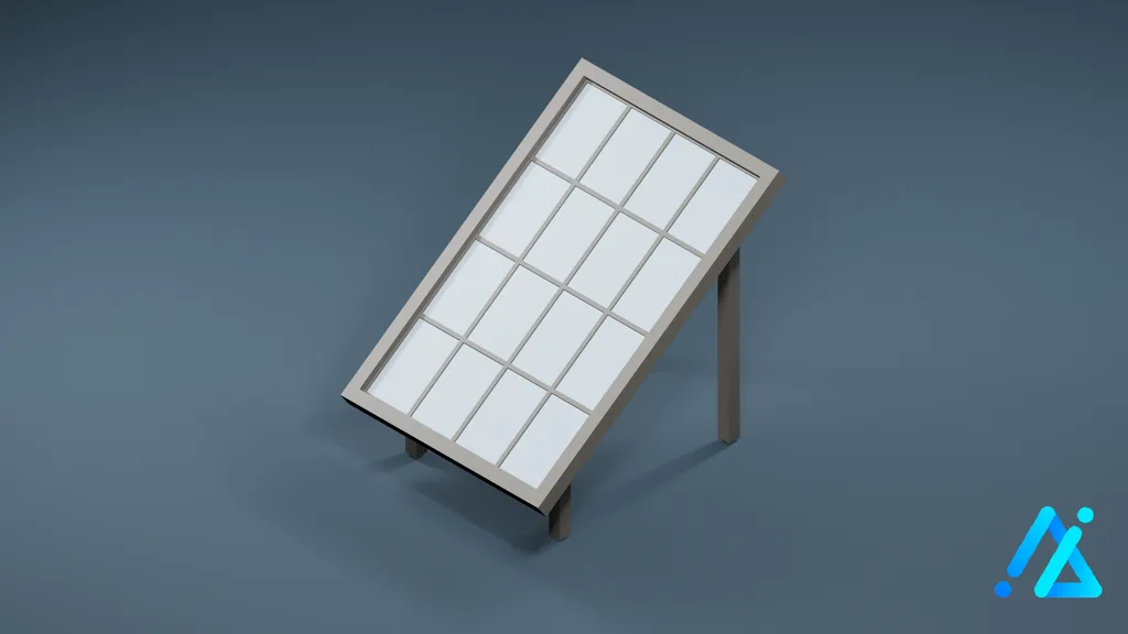 Low-Poly Solar Panel 01 — 3D model preview