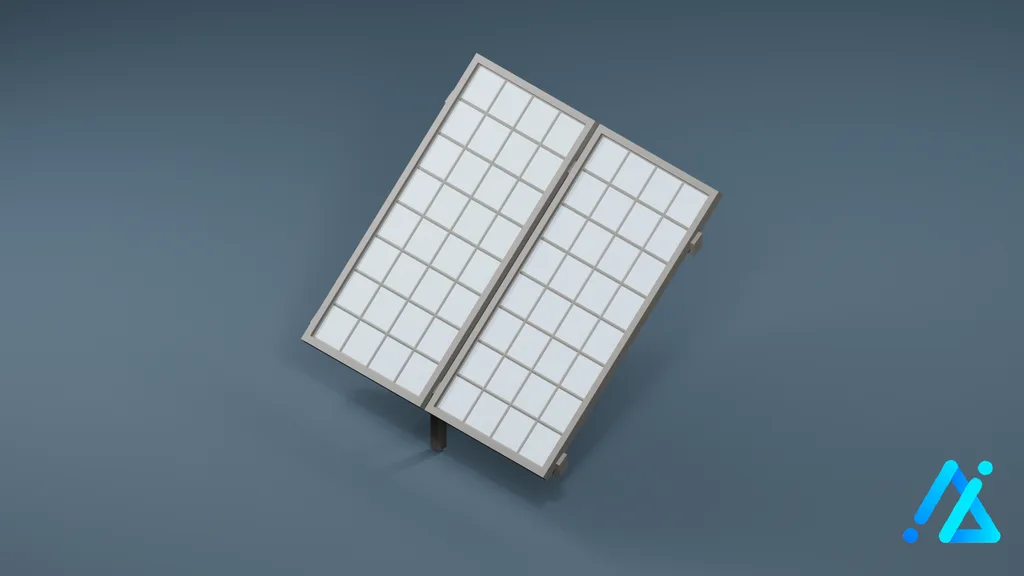 Low-Poly Solar Panel 02 — 3D model preview