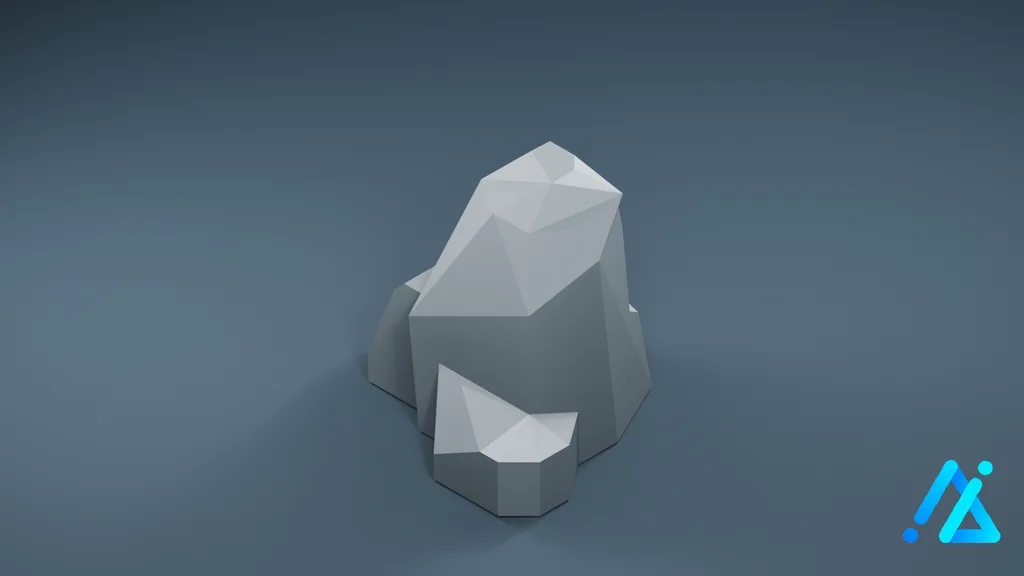Low-Poly Stone Prop 01 — 3D model preview