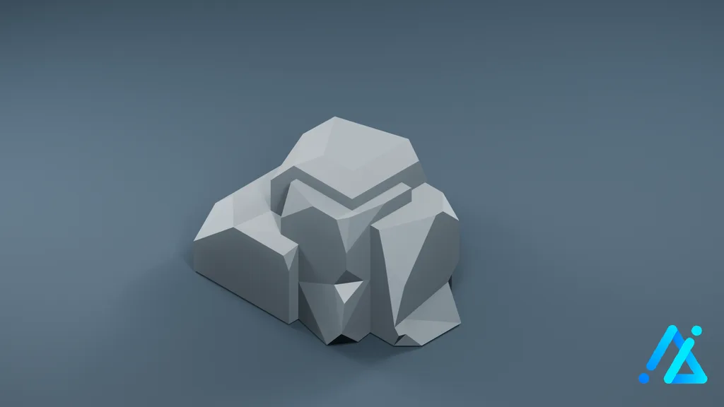 Low-Poly Stone Prop 02 — 3D model preview