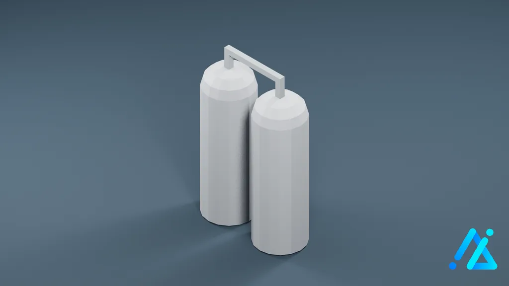 Low-Poly Storage Tank 02 — 3D model preview