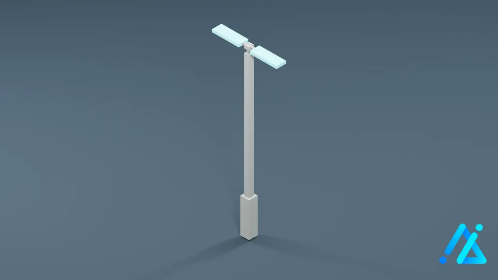 Low-Poly Street Light 01 — 3D model preview
