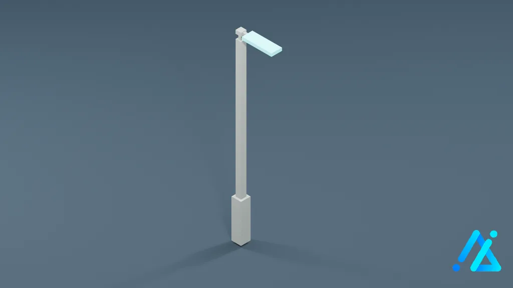 Low-Poly Street Light 02 — 3D model preview