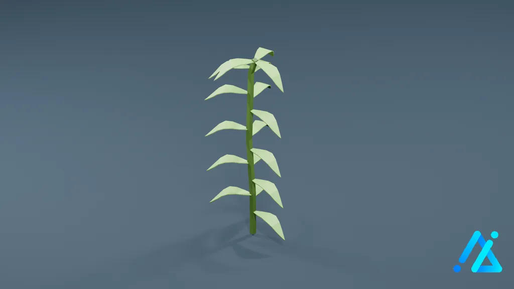 Low-Poly Tall Plant 01 — 3D model preview