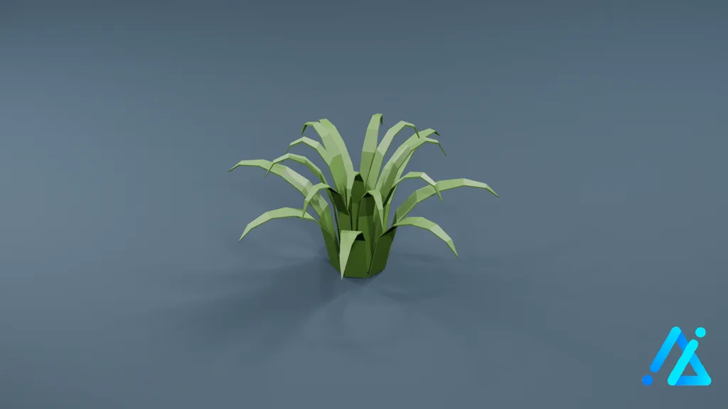 Low-Poly Tall Plant 02 — 3D model preview