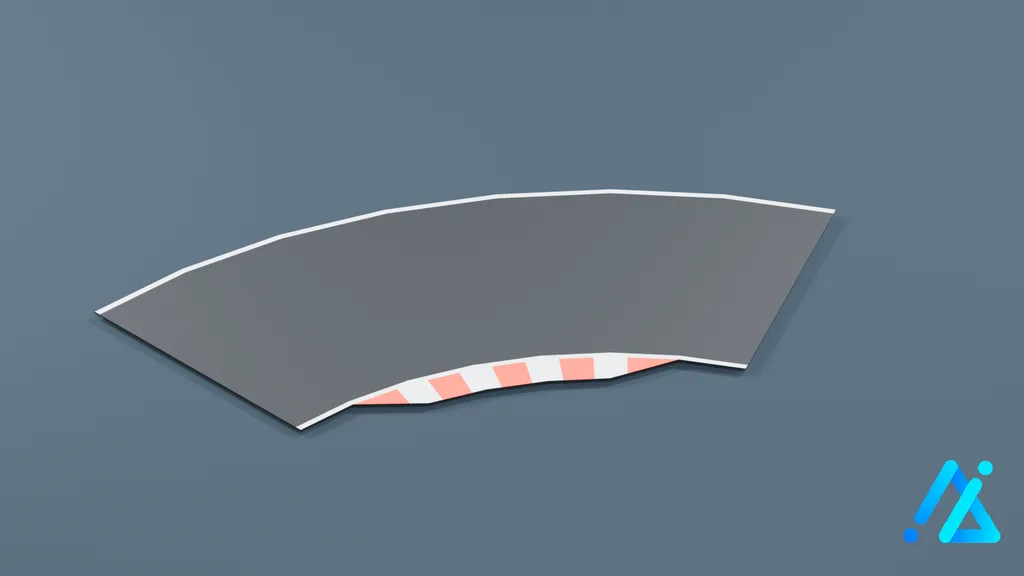 Low-Poly Track Section 03 — 3D model preview