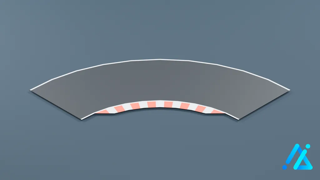 Low-Poly Track Section 04 — 3D model preview