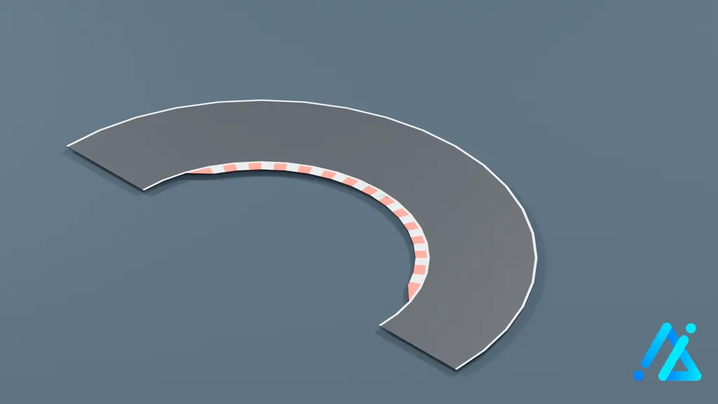 Low-Poly Track Section 06 — 3D model preview