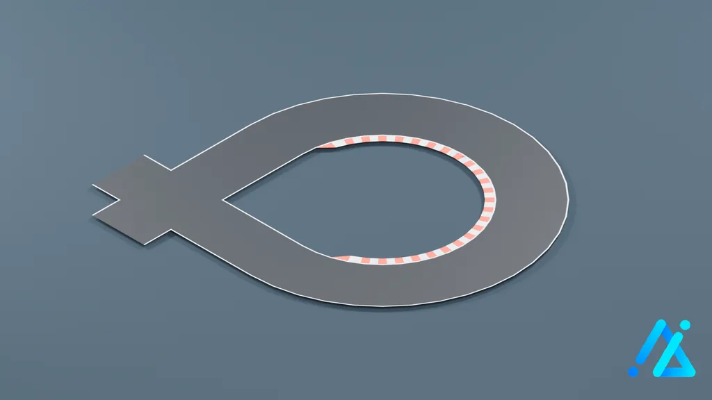 Low-Poly Track Section 07 — 3D model preview