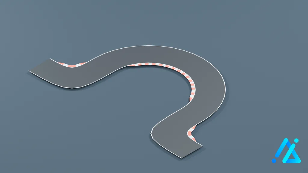 Low-Poly Track Section 08 — 3D model preview