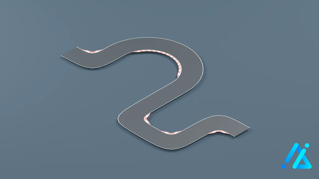 Low-Poly Track Section 09 — 3D model preview