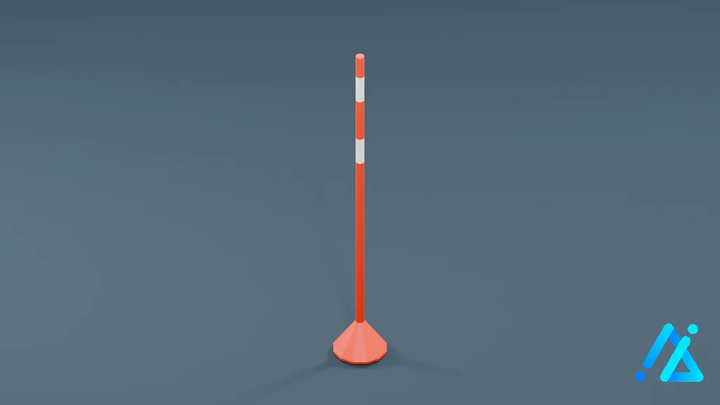Low-Poly Traffic Cone 02 — 3D model preview