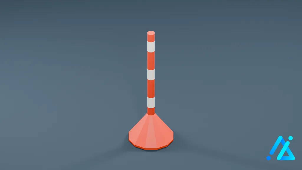 Low-Poly Traffic Cone 03 — 3D model preview