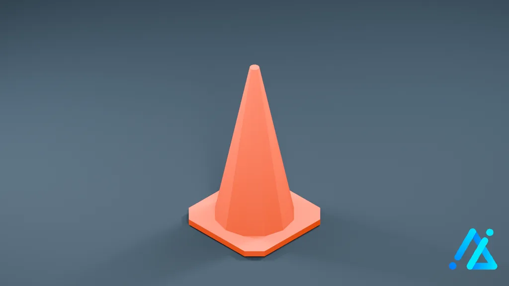 Low-Poly Traffic Cone 04 — 3D model preview