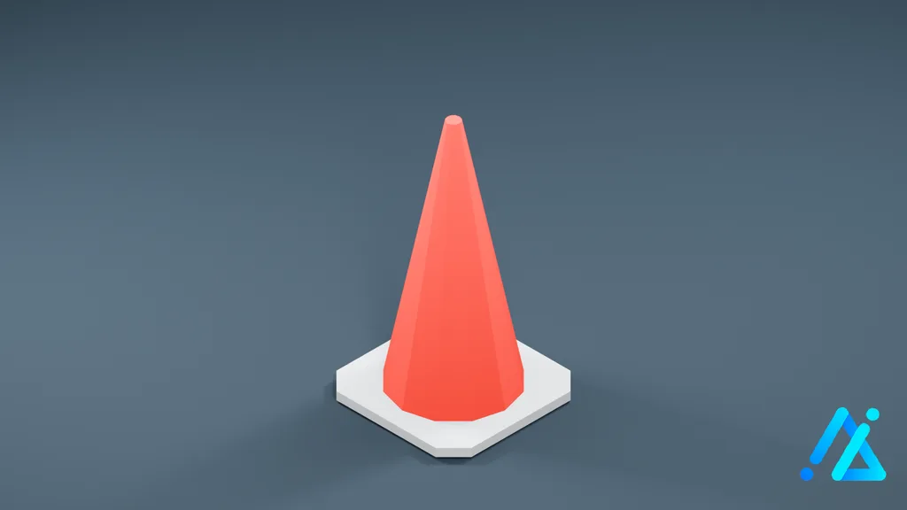 Low-Poly Traffic Cone 06 — 3D model preview
