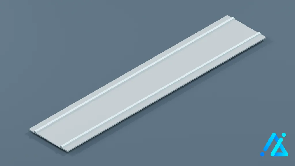 Low-Poly Tram Rail Section 01 — 3D model preview