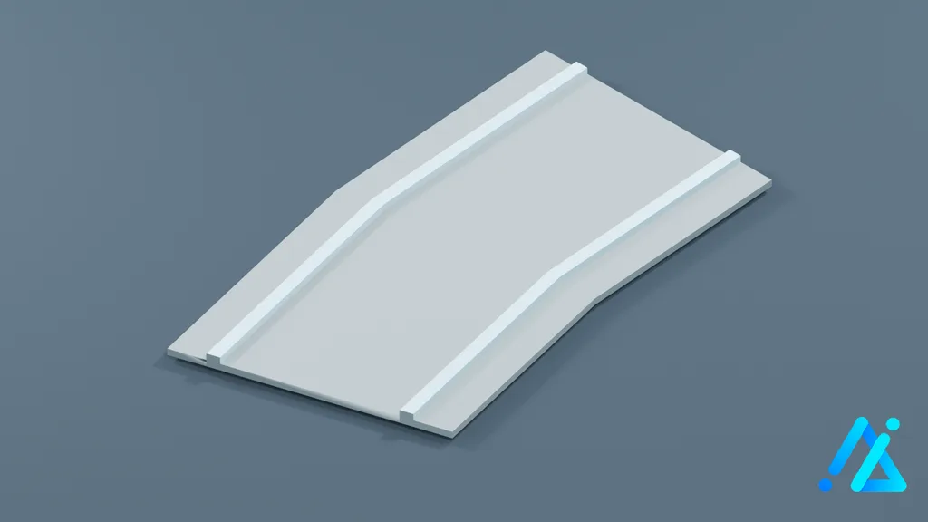 Low-Poly Tram Rail Section 05 — 3D model preview