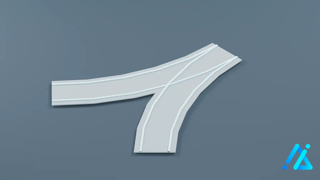 Low-Poly Tram Rail Section 06 — 3D model preview
