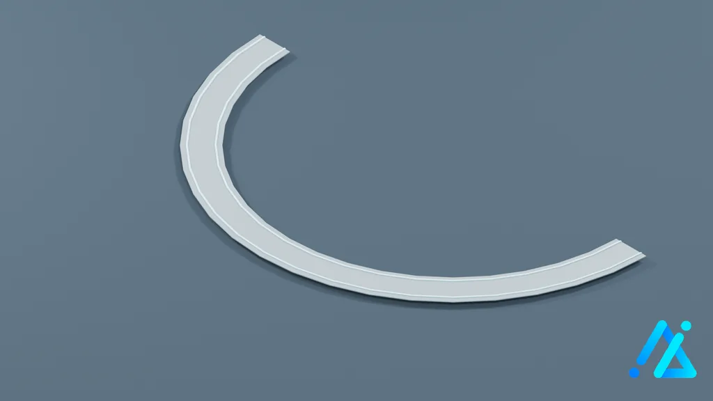 Low-Poly Tram Rail Section 09 — 3D model preview