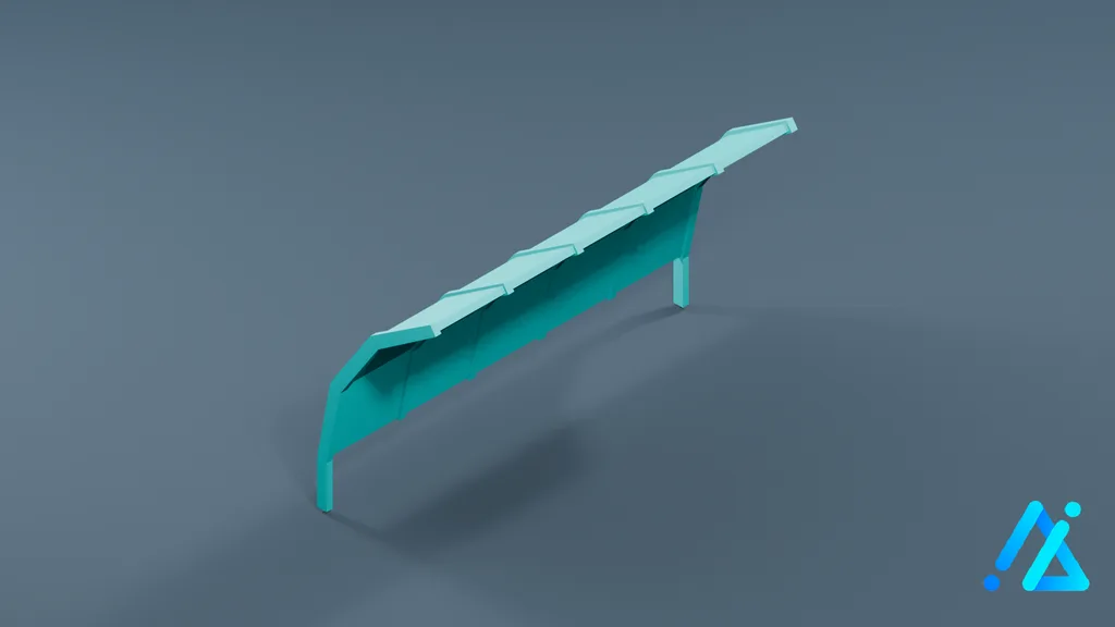 Low-Poly Tram Stop Shelter 01 — 3D model preview