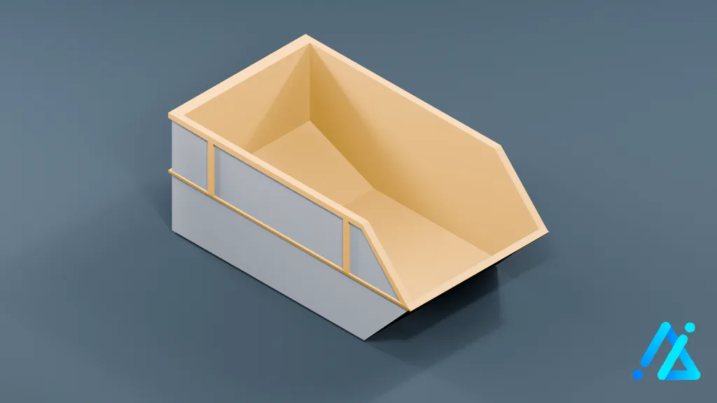 Low-Poly Waste Bin 02 — 3D model preview