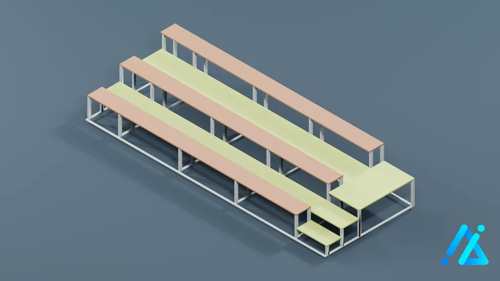 Low-Poly Grandstand 01 — 3D model preview