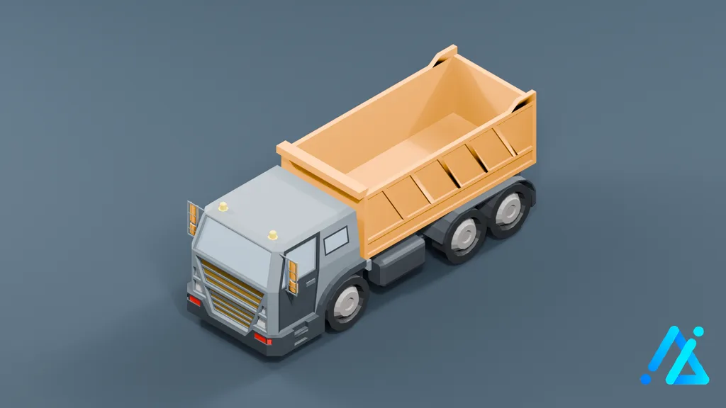 Low-Poly Heavy Truck — 3D model preview