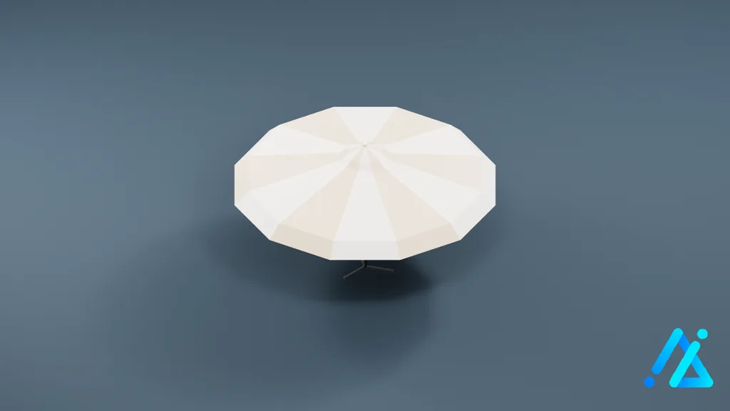 Low-Poly Sun Umbrella 01 — 3D model preview
