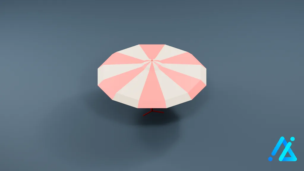 Low-Poly Sun Umbrella 02 — 3D model preview