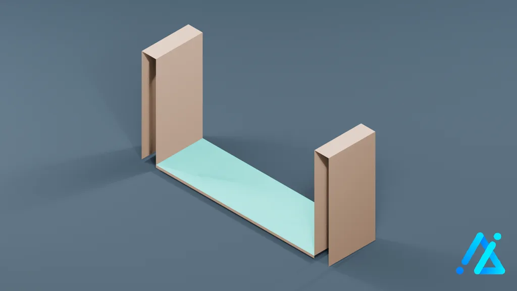 Low-Poly Water Channel Section 01 — 3D model preview
