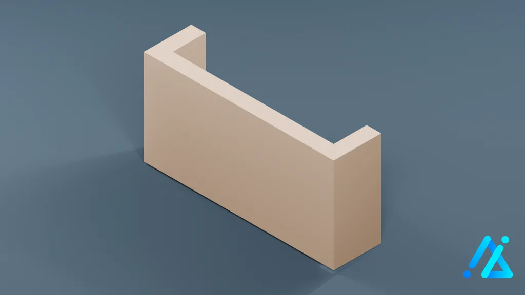 Low-Poly Water Channel Section 02 — 3D model preview