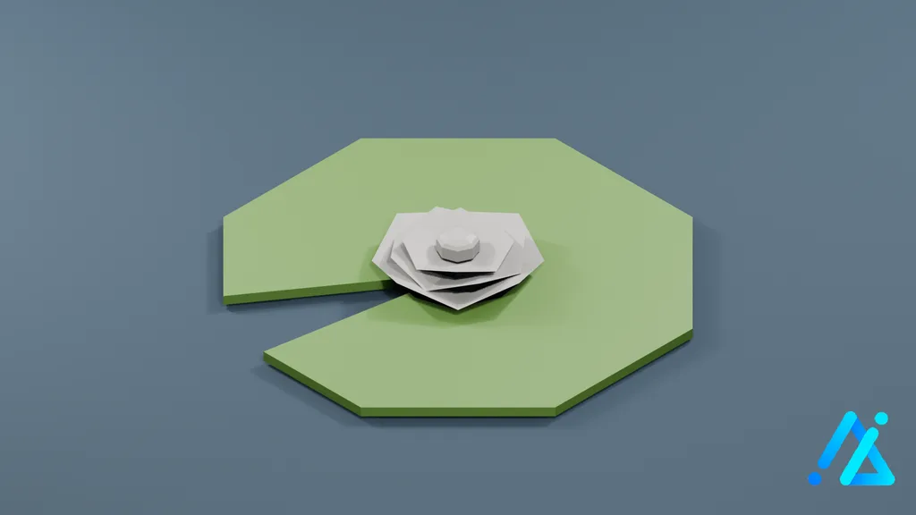 Low-Poly Water Lily Pad — 3D model preview